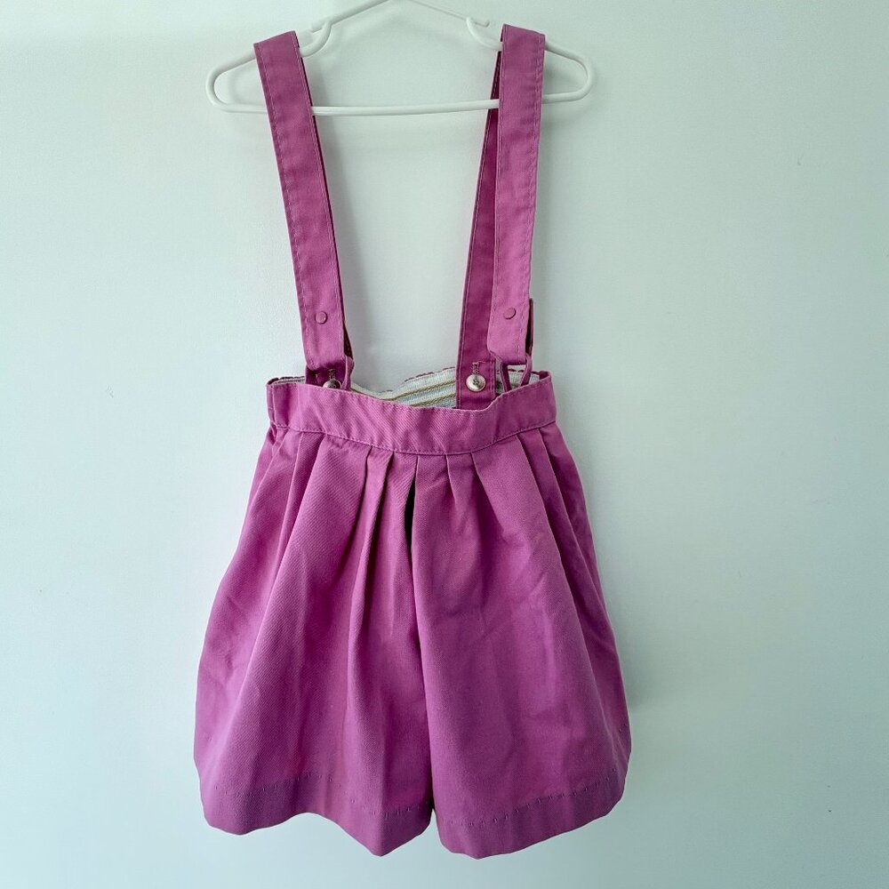 Vintage Health-tex Girls Pink Suspender Shorts Size 5 Made in USA